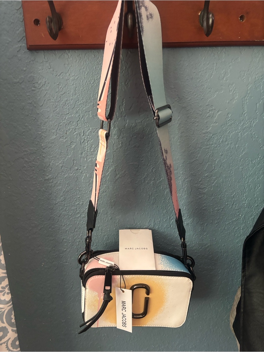 Marc Jacob’s Pastel Spray Paint Snapshot Crossbody Bag W 2 Removable Straps NWT